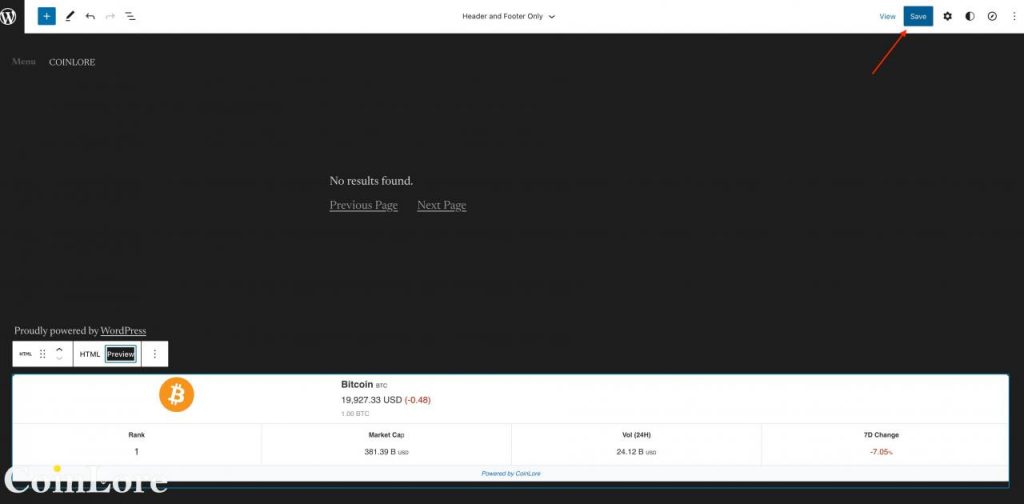 Bitcoin (BTC) Price Ticker Widget | CoinLore